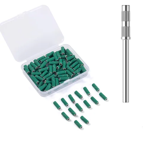 Miniatura 17 de 100 piezas de bandas pequeñas de lijado de uñas para taladro de uñas, bits mini de 3.1mm de mandril de lijado de uñas de grano 80 para uñas