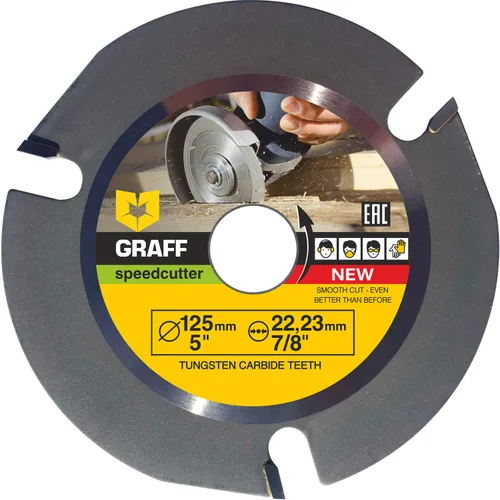 GRAFF SPEEDCUTTER Disco de tallado de madera de 5 pulgadas para amoladora angular - Hoja de sierra circular para cortar, esculpir y dar forma -