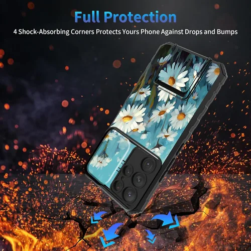 Miniatura 81 de Funda para Samsung Galaxy S22 Ultra 5G, Galaxy S22 Ultra con cubierta de cámara deslizante, funda resistente de doble capa con función atril Black