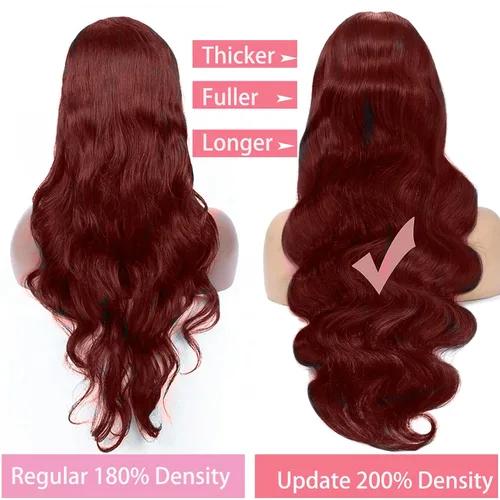 Miniatura 3 de Durian hair Pelucas de cabello humano con encaje frontal de color castaño rojizo prearrancado de 13 x 6 pulgadas, pelucas de cabello humano ondulado
