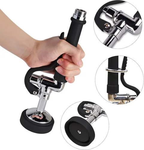 Miniatura 5 de MSTJRY Pulverizador de fregadero comercial con ensamblaje de agarre de mango, rociador de platos de alta presión de 1.42 GPM para kit de repuesto