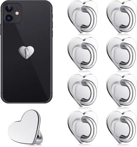 Moxweyeni 8 piezas de anillo adhesivo para dedos de teléfono celular, soporte de agarre de dedo de metal para teléfono, anillo de bucle de agarre