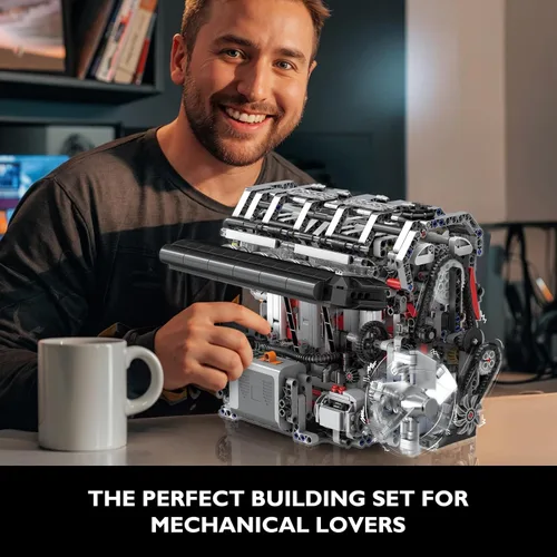 Miniatura 6 de JMBricklayer Juego de bloques de construcción de motor L4 para adultos, kits de motor técnico eléctrico con motor, kit de construcción de motor a