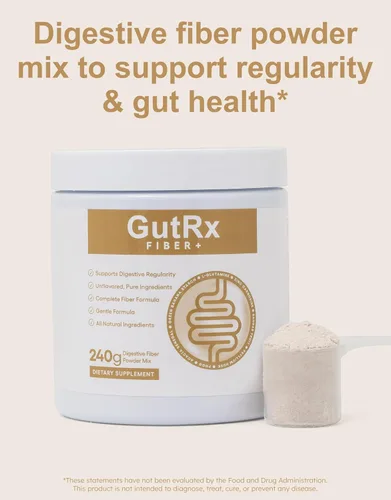 Miniatura 2 de Fiber+ Polvo de fibra prebiótica – Mezcla de fibra soluble e insoluble para apoyar la regularidad digestiva, microbiota intestinal y saciedad – Sin