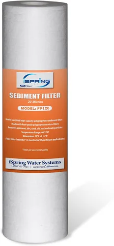 Miniatura 4 de iSpring FP120X50 - Cartuchos universales de repuesto de filtro de agua para sedimentos de 10 x 2.5 pulgadas, filtro de sedimentos multicapa de 20