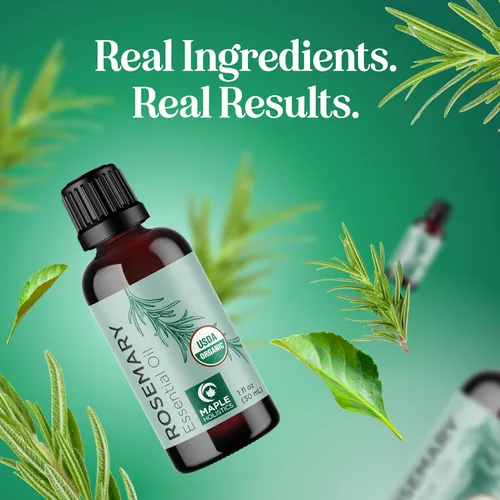 Miniatura 9 de Aceite de romero orgánico certificado para el cabello, aceite esencial de romero orgánico puro USDA para cabello, piel y uñas, además