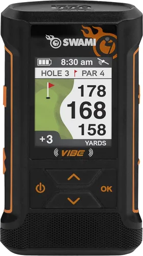 Swami Vibe Golf GPS - Combo de altavoz Bluetooth GPS para golf, color lima Naranja