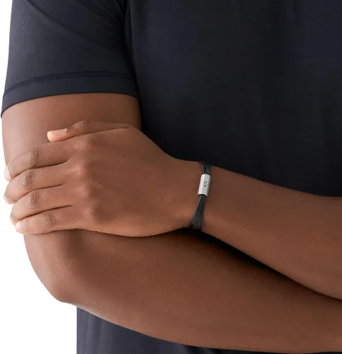 Miniatura 3 de Pulsera de cadena de cuero trenzado Armani Exchange
