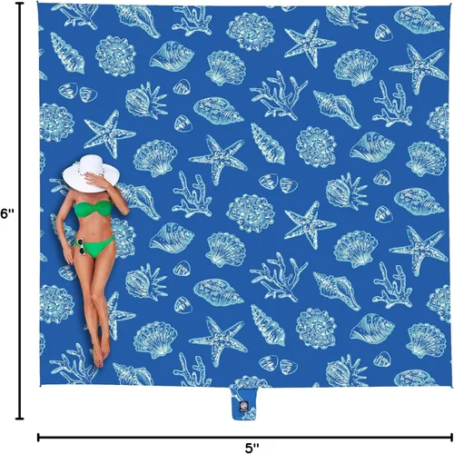 Miniatura 10 de WEKAPO Manta de Playa Impermeable a Prueba de Arena de Tamaño Extra Grande, Alfombrilla de Playa Extra Grande Libre de Arena, Alfombrilla Ligera