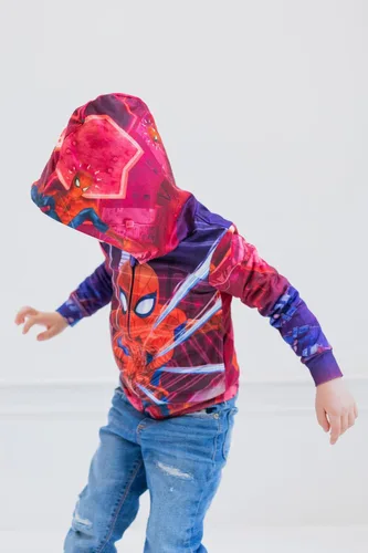 Miniatura 4 de Marvel Spider-Man - Sudadera con capucha de forro polar con cremallera para niños pequeños y grandes