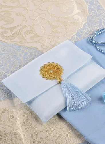 Miniatura 5 de BABY SHOWER CHOCOLATE Juego de alfombra de oración musulmana y Tasbeeh con bolsa Shantung portátil de alta calidad, suave Janamaz Sajadah