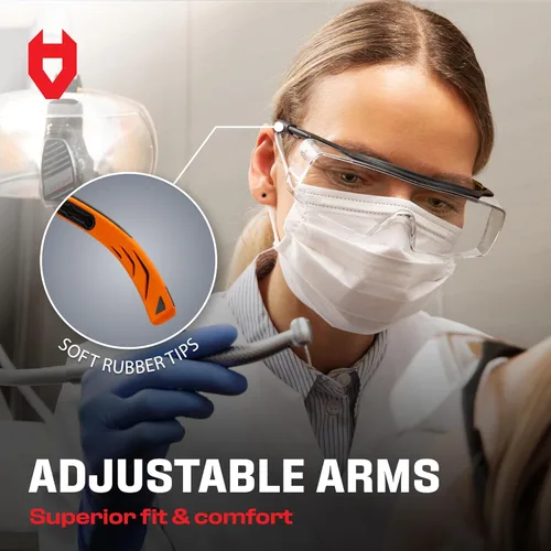 Miniatura 6 de NoCry - Gafas de seguridad que se ajustan a tus gafas graduadas. Lentes envolventes antirayaduras transparentes, protección UV400, certificación