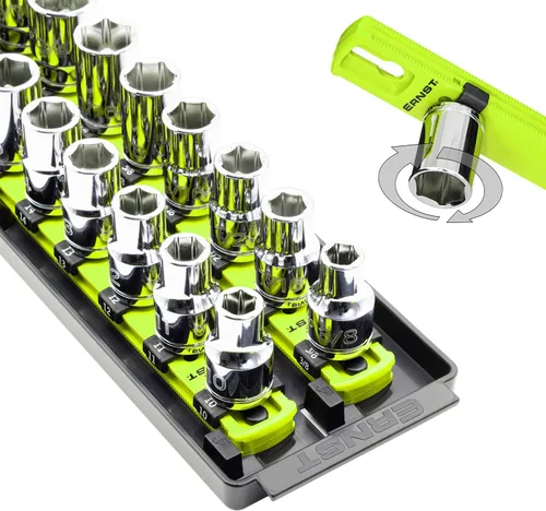 Miniatura 12 de Ernst Manufacturing Organizador de Dados Boss de 18 Pulgadas con 2 Rieles de 1/2 Pulgada de Impulso con Sujeción Segura de Bloqueo Giratorio y Rojo
