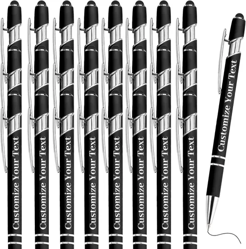 Miniatura 55 de Hasta 500 bolígrafos personalizados a granel con lápiz capacitivo, grabado, juego de bolígrafos con tu nombre, texto para mujeres de negocios