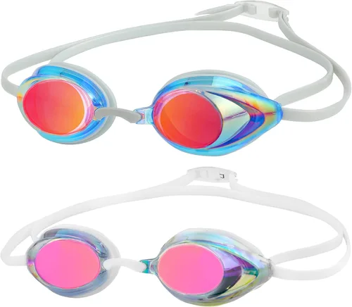 Miniatura 7 de Gafas de natación, paquete de 2 gafas de natación con protección UV antivaho para adultos, hombres, mujeres, jóvenes
