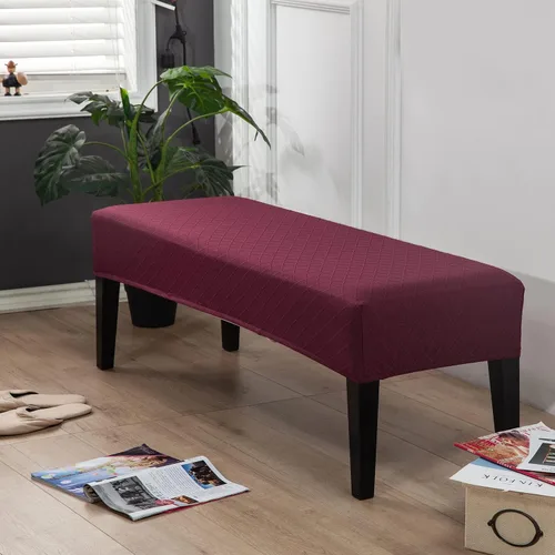 Miniatura 14 de Fundas de banco rectangulares, funda extraíble para silla de comedor, ajuste suave, universal, elásticas, antipolvo, lavable, protector de asiento