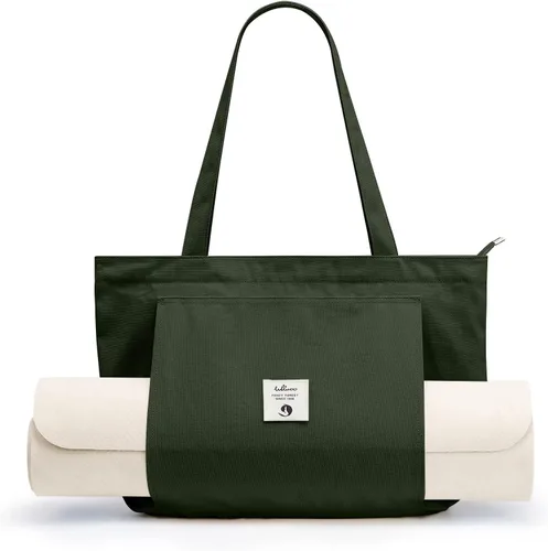 Miniatura 8 de Bolsas de yoga WLLWOO WLLWOO para mujeres con porta-mats de yoga, bolsa de lona para llevar, para pilates, para el hombro, para viajes, oficina