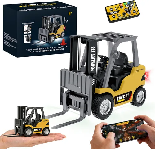 Miniatura 9 de YESHIN Excavadora de control remoto 1/64, mini vehículo de construcción RC de aleación de metal con pala, excavadora RC de carga directa tipo C
