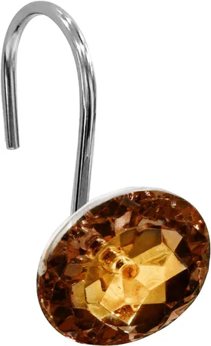 Miniatura 15 de Gibelle Ganchos para cortina de ducha, anillos de cortina de ducha en forma de diamante, ganchos para cortinero de baño, diamantes de imitación
