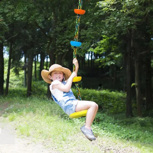 Miniatura 6 de Asiento de columpio de árbol para niños, asiento de cuerda de disco único para árbol, juego de accesorios de columpio para patio trasero