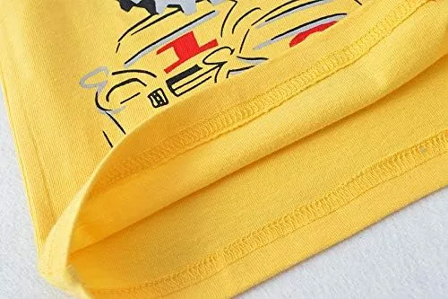 Miniatura 4 de Warmbaby Toddler Boys Truck Shirts Kids Monter Truck Tshirts Long Sleeve Yellow