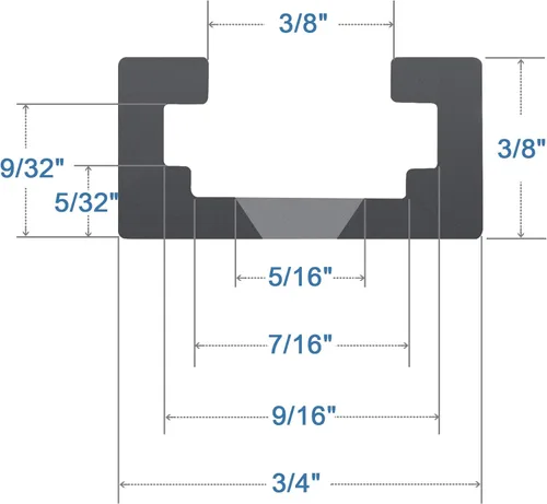 Miniatura 3 de Pista en T de aluminio de 36 pulgadas para carpintería - Perfil de doble corte universal con agujeros de montaje preperforados - Carpintería
