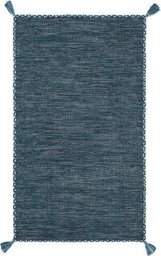 Miniatura 7 de SAFAVIEH - Alfombra decorativa de la colección Montauk, 2 x 3 pies, color beige y negro, tejido plano de algodón hecho a mano con borlas