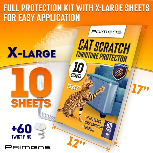 Miniatura 3 de Protectores de muebles resistentes a arañazos para gatos, para sofá, puertas, protectores de sofá transparentes contra arañazos de gatos