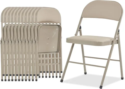 Miniatura 22 de Karl home Paquete de 12 sillas plegables blancas con asientos acolchados para exteriores e interiores, asiento comercial apilable portátil con marco