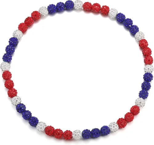 Miniatura 22 de SKQIR Collar de Cuentas de Béisbol para Hombres Bling Accesorios de Goteo de Béisbol con Diamantes de Imitación Brillantes para Hombres Colección