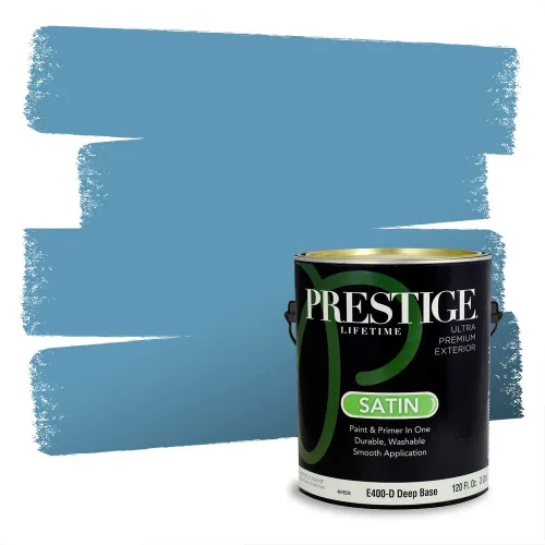 Miniatura 1619 de Pintura Exterior + imprimación PRESTIGE, todo-en-uno, 1 galón, acabado mate, color comparable al Valspar* Royal Gray* VS151-Gris real
