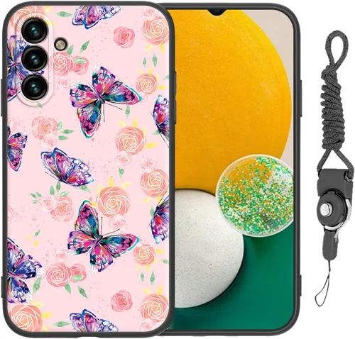 Miniatura 27 de Funda para Galaxy A51 5G (no compatible con la versión A51 4G) con correa de cordón, para niñas y mujeres, diseño lindo de anime, funda de silicona