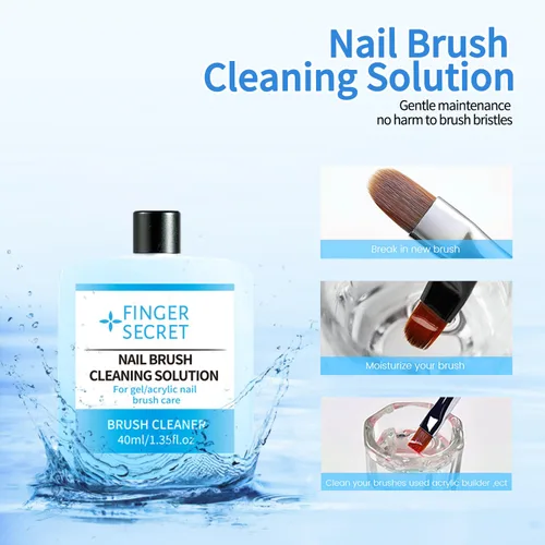 Miniatura 2 de Limpiador de cepillos de uñas, solución de limpieza de cepillo de uñas, 1.4 fl oz, limpiador de pinceles para arte de uñas, para productos