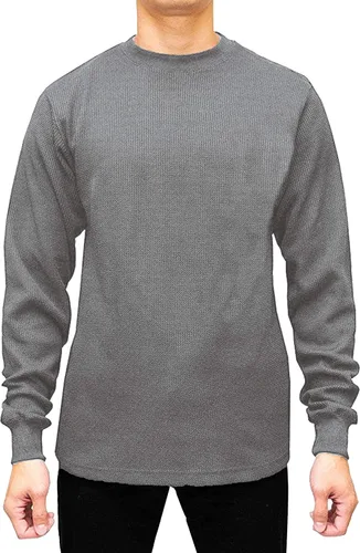 JMR - Camisa térmica de manga larga para hombre, cuello redondo, ropa interior, colores, tallas