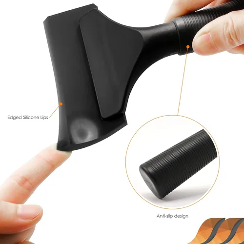 Miniatura 6 de EHDIS Rascador de parabrisas de goma de 5 pulgadas para automóvil, vidrio, espejo, ducha, puerta, baño (color negro, 2)