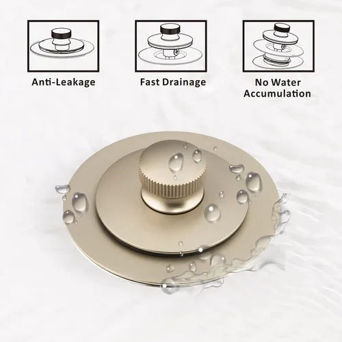 Miniatura 4 de Artiwell Tapón universal de drenaje de baño y tapa de elevación y giro, tapón de drenaje de bañera, reemplaza la elevación y giro, desagües