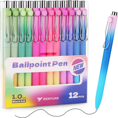 Miniatura 8 de WY WENYUAN Bolígrafos de Punto Fino de Escritura Suave, Bonitos Bolígrafos para Diarios, Hermosos Bolígrafos para Maestros, Tinta Negra de 1.0 Mm