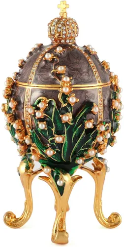Cajas de joyería para baratijas, huevos Faberge, adornos de estilo victoriano, colección de artesanía antigua, regalo de lujo para decoración del