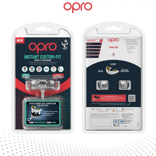 Miniatura 7 de OPRO Protector bucal instantáneo de ajuste personalizado, comodidad a nivel de dentista, protección y ajuste – Protector bucal moldeable para fútbol