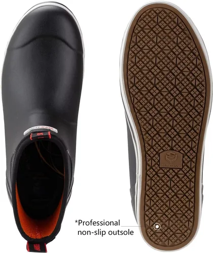 Miniatura 4 de SUREWAY Botas de cubierta profesionales antideslizantes para pesca y tobillo para hombre, botas de lluvia impermeables