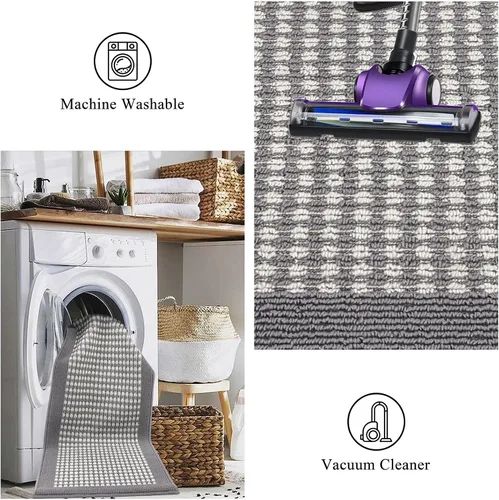 Miniatura 7 de Ileading Alfombra de pasillo para cuarto de servicio de 50,8 cm x 150,8 cm, alfombrillas absorbentes de agua para piso de cocina, alfombras