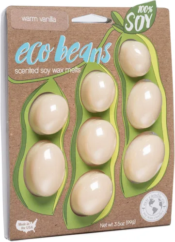 Eco Candle Co. Eco Beans Wax Melts - Paquete de 2 unidades, ámbar vintage, 3.5 onzas, aromas de resina de madera, nuez moscada, canela y vainilla,