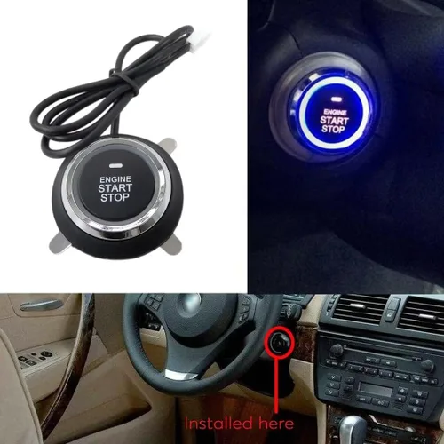 Miniatura 3 de Arrancador automático del interruptor del motor de encendido del botón de encendido del motor de 12V del coche