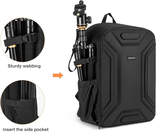 Miniatura 3 de MOSISO Mochila para cámara DSLR/SLR/SLR/sin espejo, impermeable, simétrica geométrica, carcasa rígida con soporte para trípode y compartimento