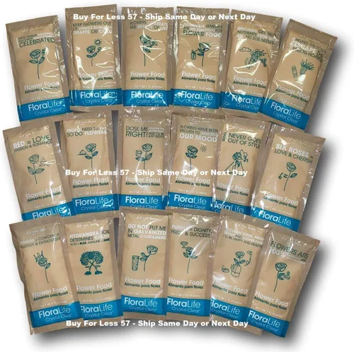 Cut Flower Food Floralife Crystal Clear 100 paquetes en polvo (paquetes de 0.35 oz, no el 0.18 oz)