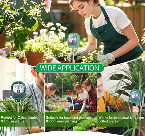 Miniatura 6 de Probador de Suelo, Medidor de Humedad del Suelo/Medidor de pH del Suelo/Luz Solar/Fertilidad para Jardinería, Probador de pH de Suelo de Dial