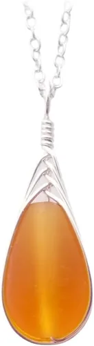 Miniatura 75 de Yinahawaii Collar de cristal de mar hecho a mano, joyería hawaiana para mujer, collar de lágrima trenzada, joyería única de cristal de mar
