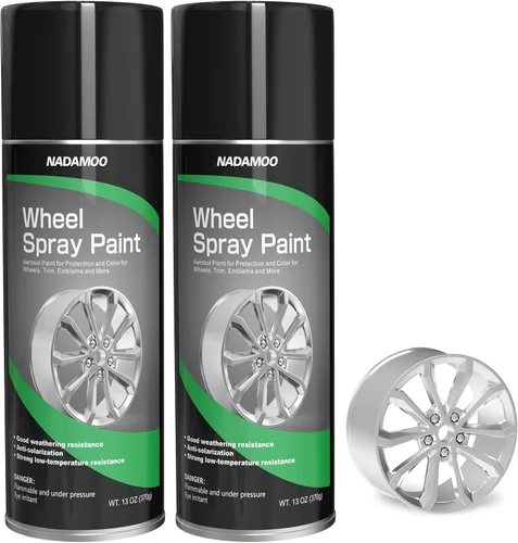 NADAMOO - Pintura en aerosol para llantas de aluminio, pintura en aerosol semibrillante para rines de auto para recoloración y protección de la