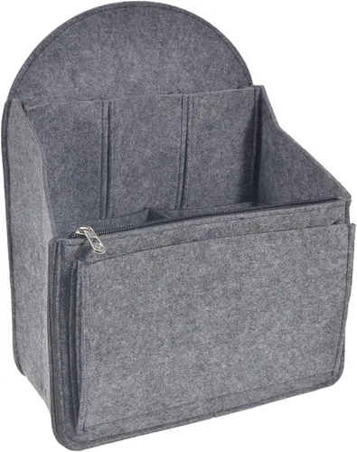 Organizador de mochila de fieltro, organizador de bolso para hombres y mujeres, mochila de mano (gris, grande)