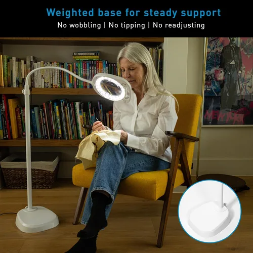 Miniatura 3 de daylight Lámpara LED con lupa, lámpara de pie y mesa, lámpara de pie para sala de estar, dormitorio, salón, oficina, control táctil, brazo flexible